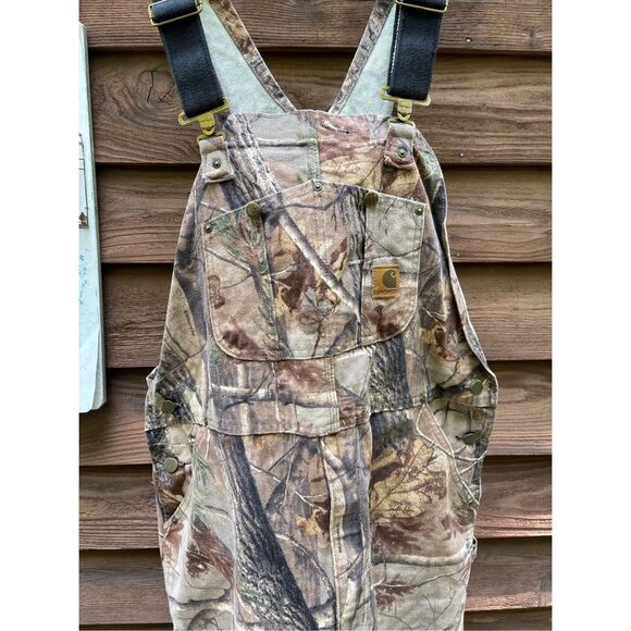 CARHARTT Realtree AP Camouflage Hunting Overalls double knee 40x30 - Picture 4 of 12